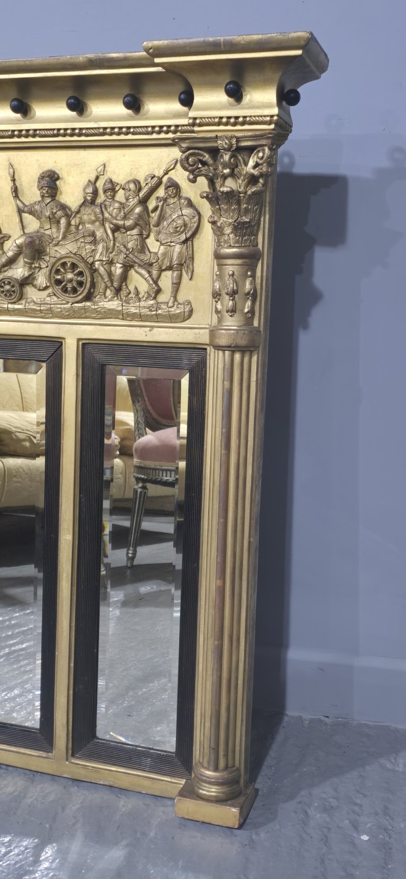 Superb Regency Triple Plate Mirror - Image 5