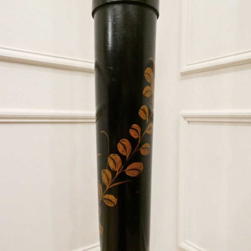 Edwardian Black Lacquered Chinoiserie Floor Lamp - Image 7