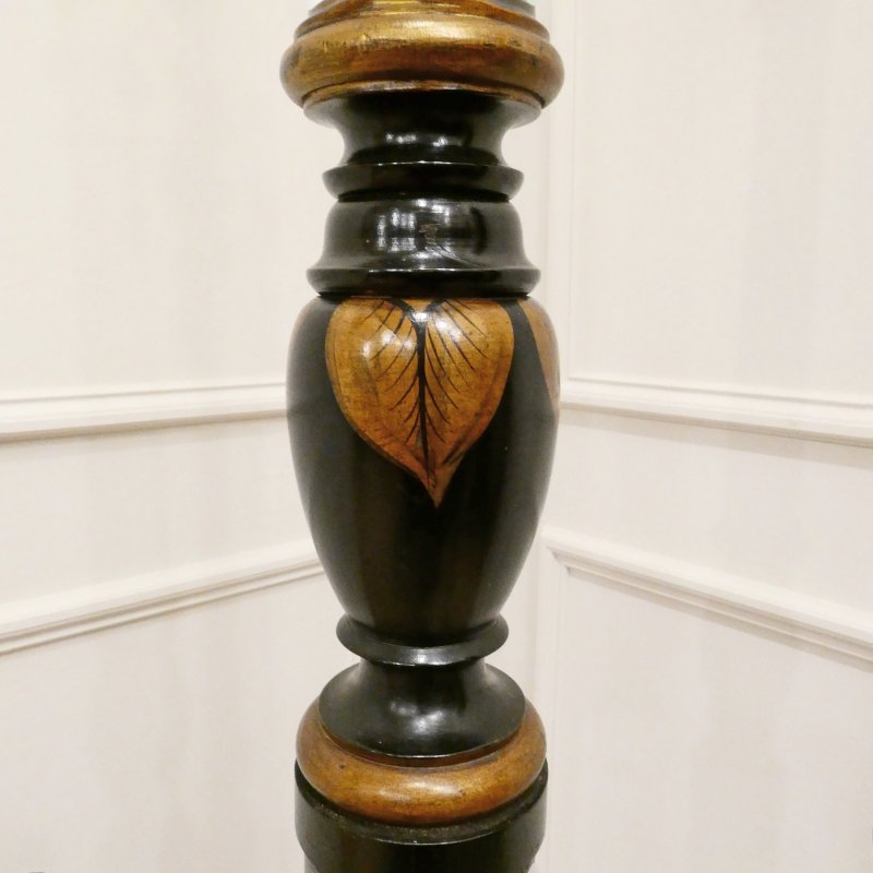 Edwardian Black Lacquered Chinoiserie Floor Lamp - Image 8