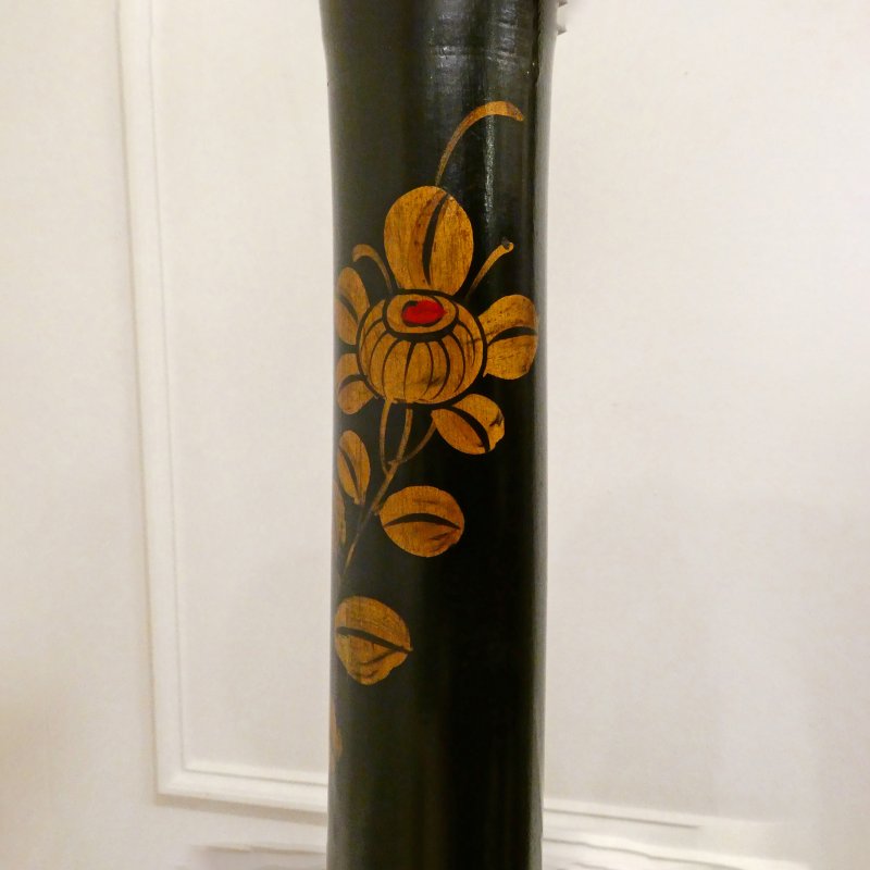 Edwardian Black Lacquered Chinoiserie Floor Lamp - Image 9