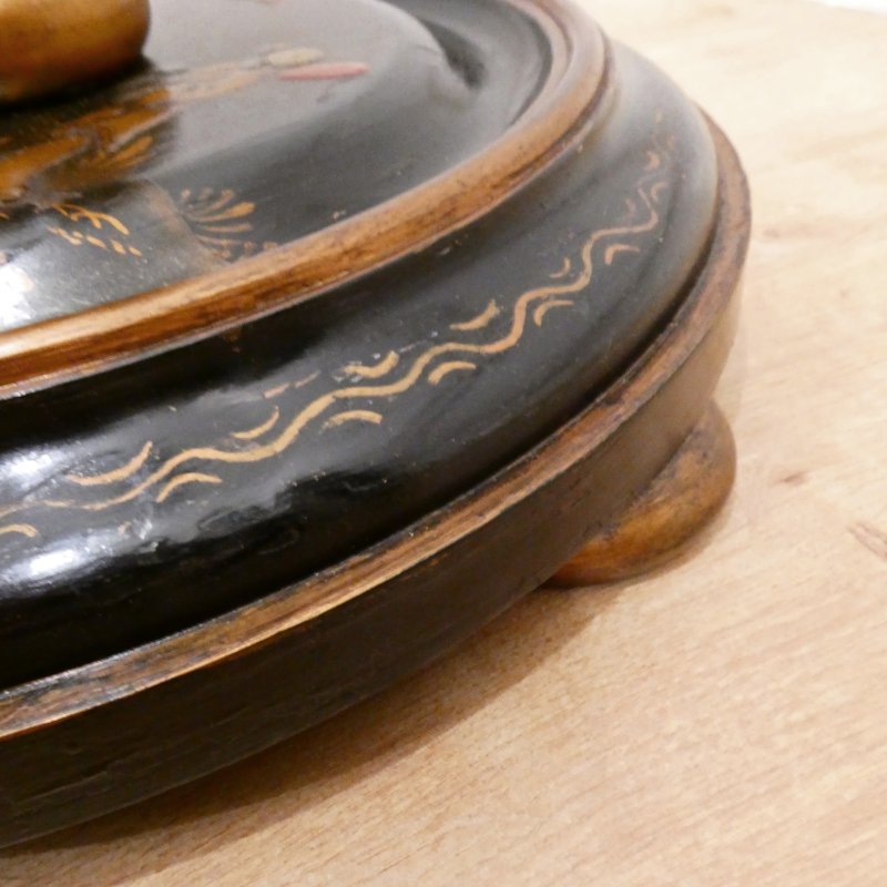 Edwardian Black Lacquered Chinoiserie Floor Lamp - Image 5