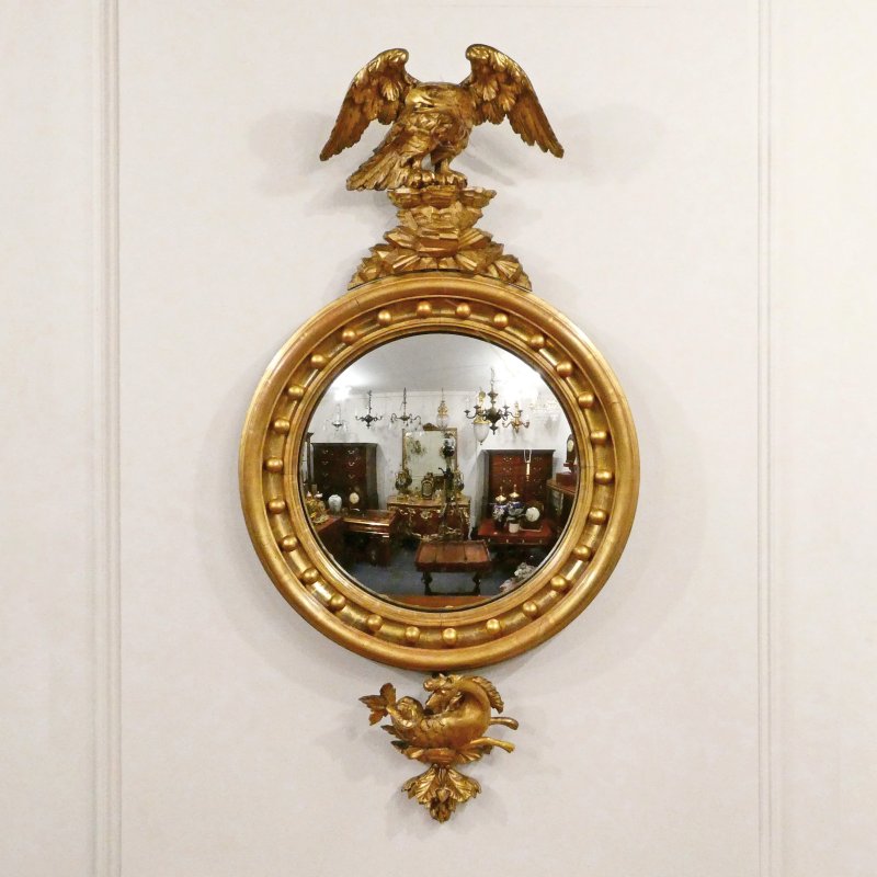Regency Giltwood Convex Wall Mirror