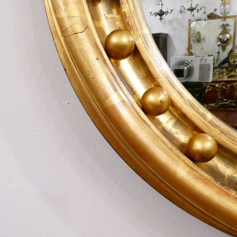 Regency Giltwood Convex Wall Mirror - Image 10