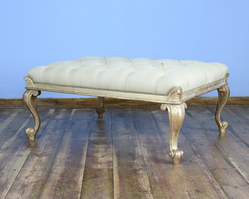 William IV Grand Scale Parcel Gilt Foot Stool