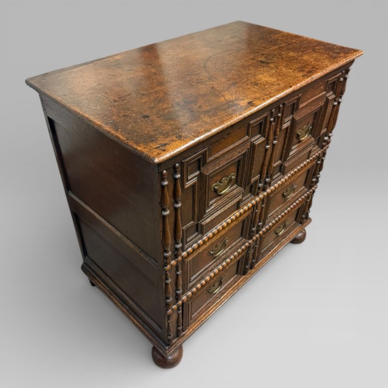 Antique 17th Century Oak Jacobean Chest Of Drawers - Image 3