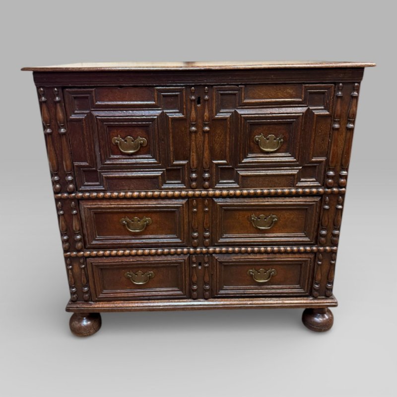 Antique 17th Century Oak Jacobean Chest Of Drawers