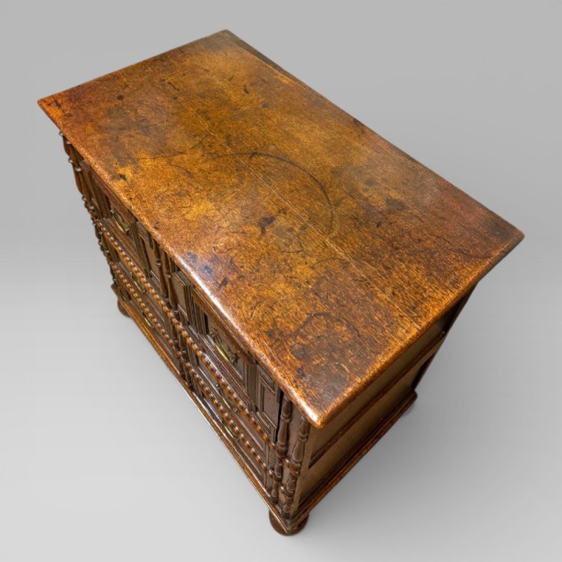 Antique 17th Century Oak Jacobean Chest Of Drawers - Image 4