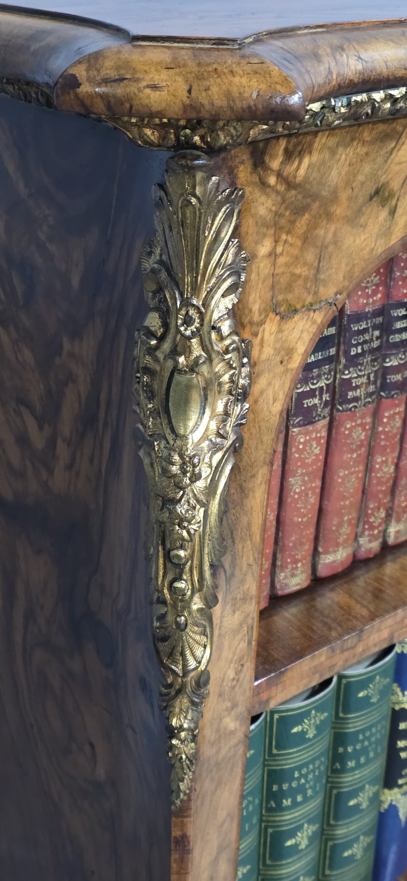 Top Quality English Walnut Open Library Bookcase