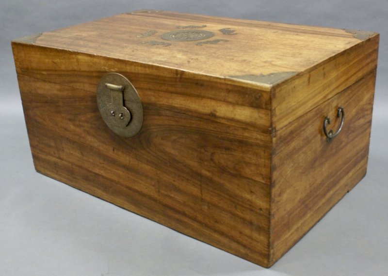Cantonese Brass-bound Camphor-wood Trunk