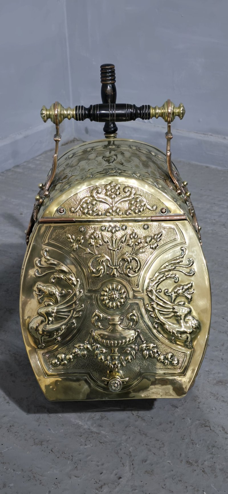 Superb Victorian Brass Coal Bin