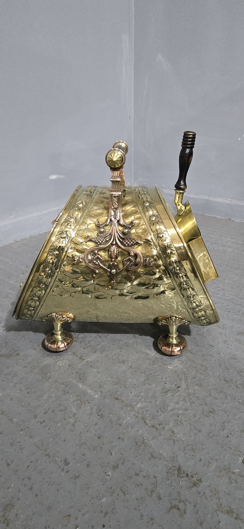Superb Victorian Brass Coal Bin