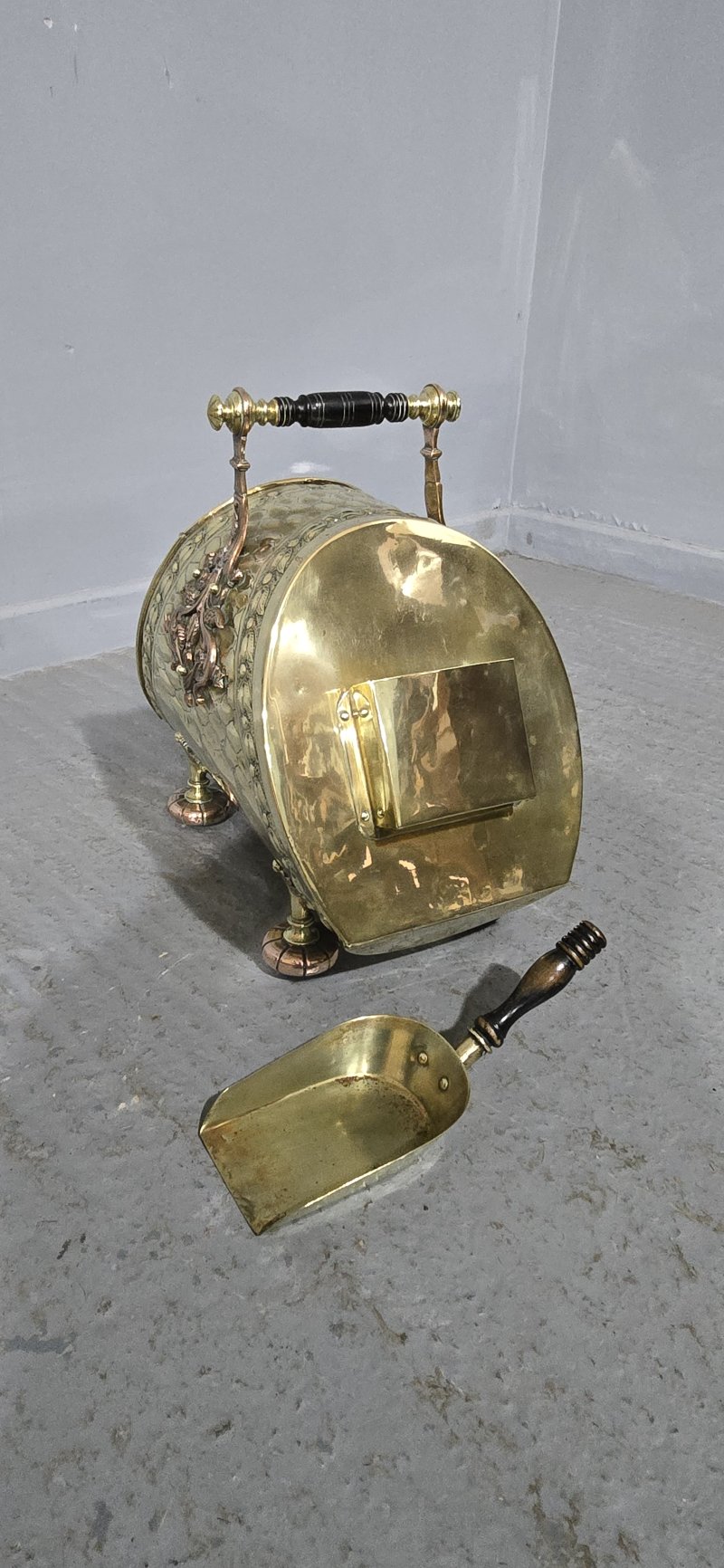 Superb Victorian Brass Coal Bin