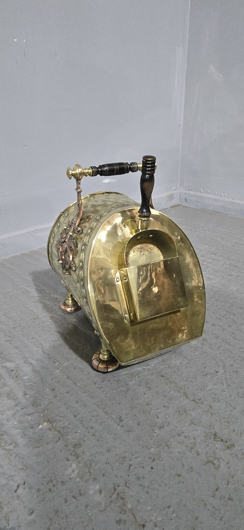 Superb Victorian Brass Coal Bin