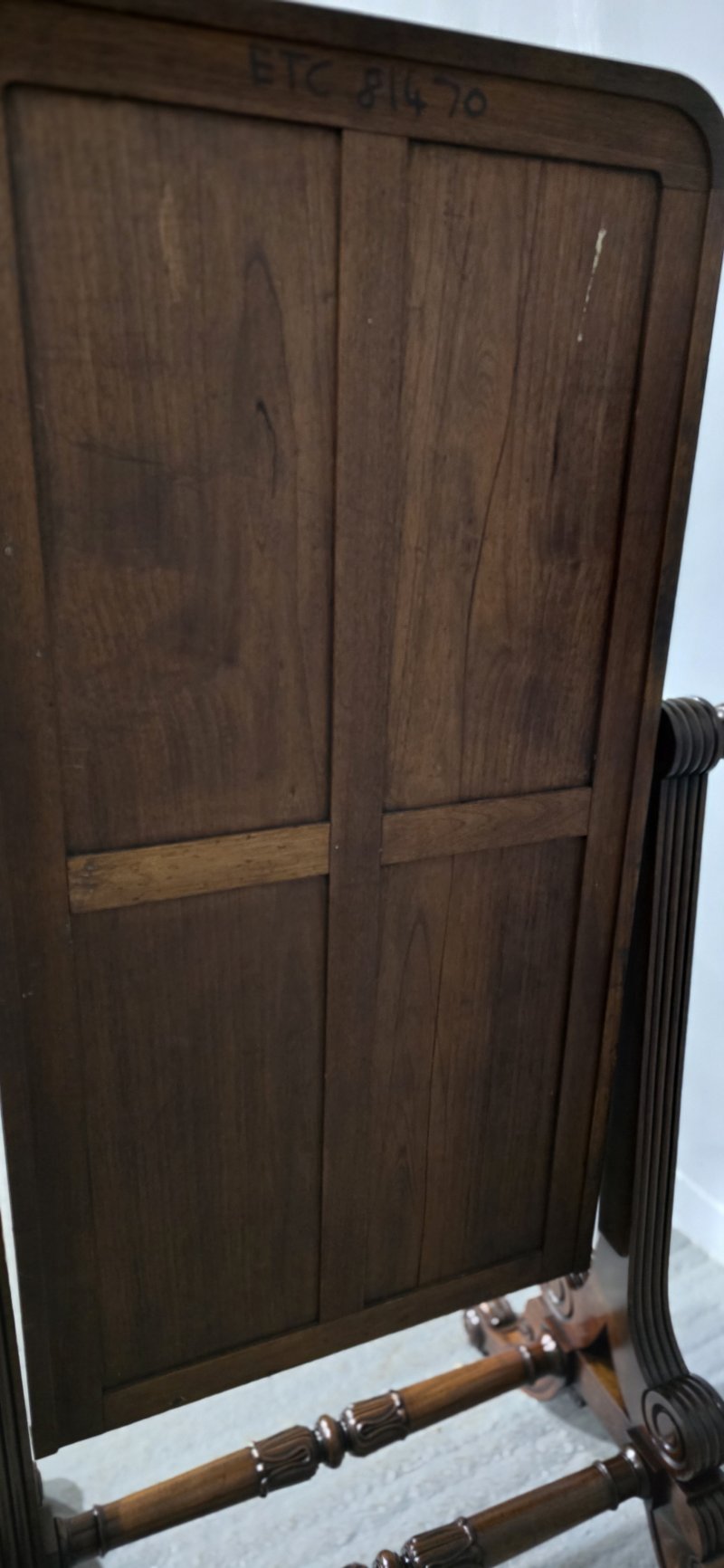 Fine Regency Mahogany Cheval Mirror - Image 12