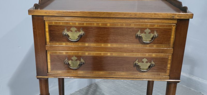 Very Pretty Two Drawer Side Table - Image 2