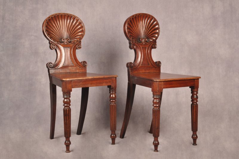 Fine Pair Of Regency Hall Chairs