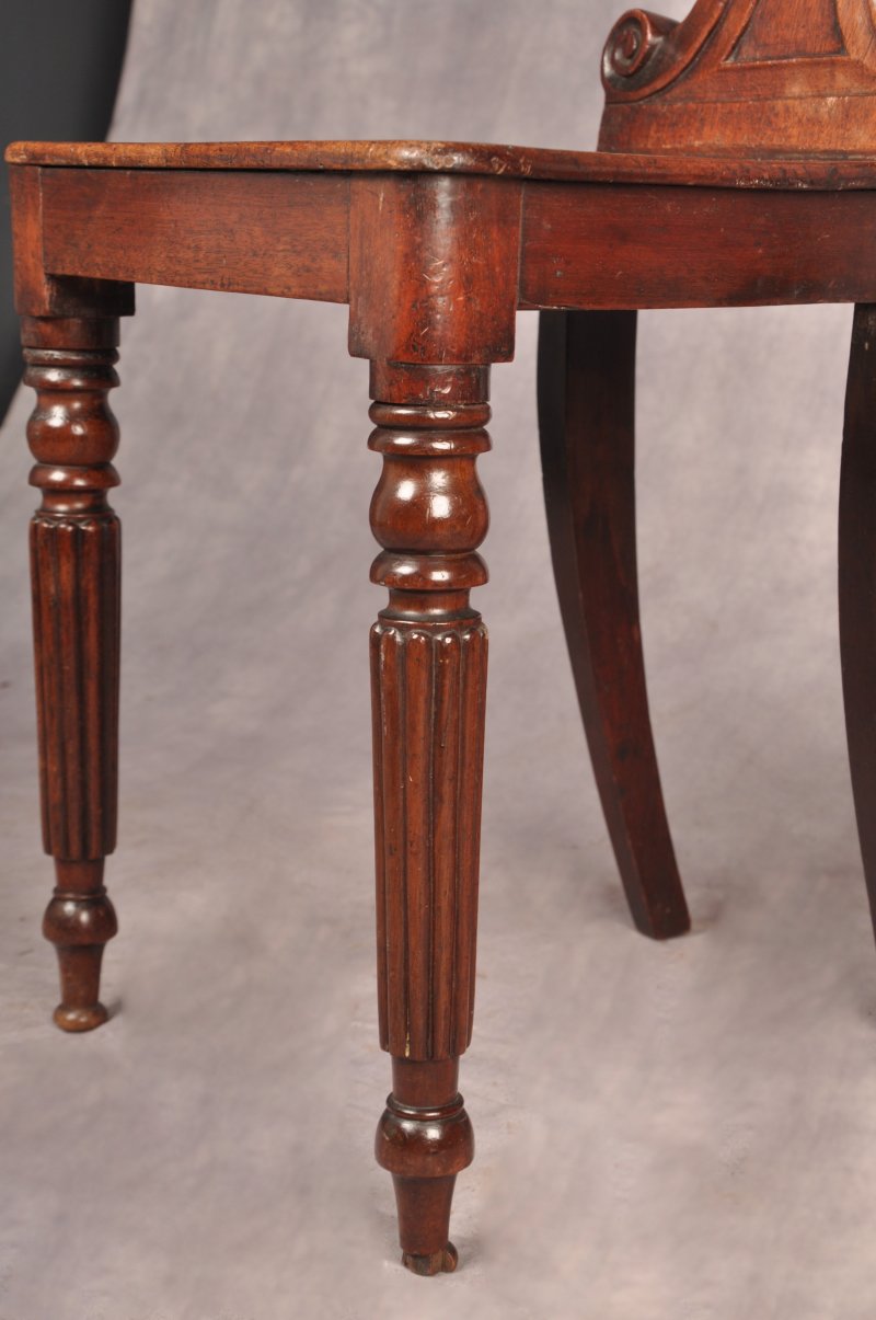 Fine Pair Of Regency Hall Chairs