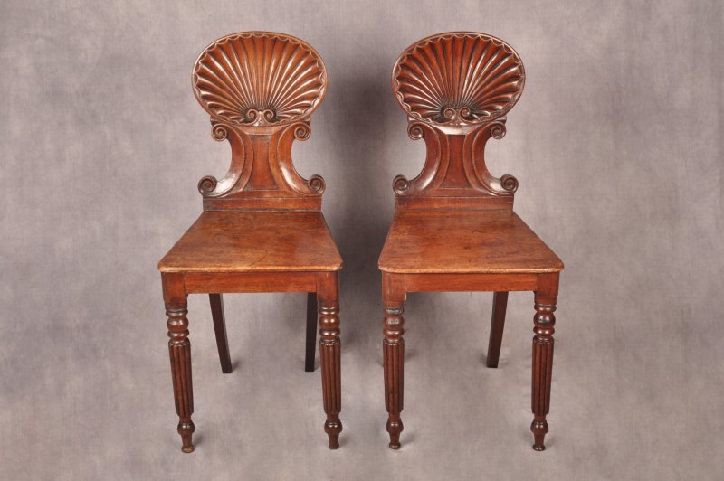 Fine Pair Of Regency Hall Chairs