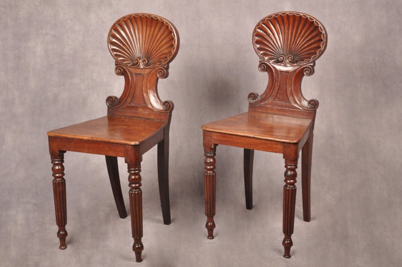 Fine Pair Of Regency Hall Chairs