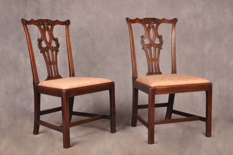 Fine Pair Of 18th Century Mahogany Chippendale Chairs