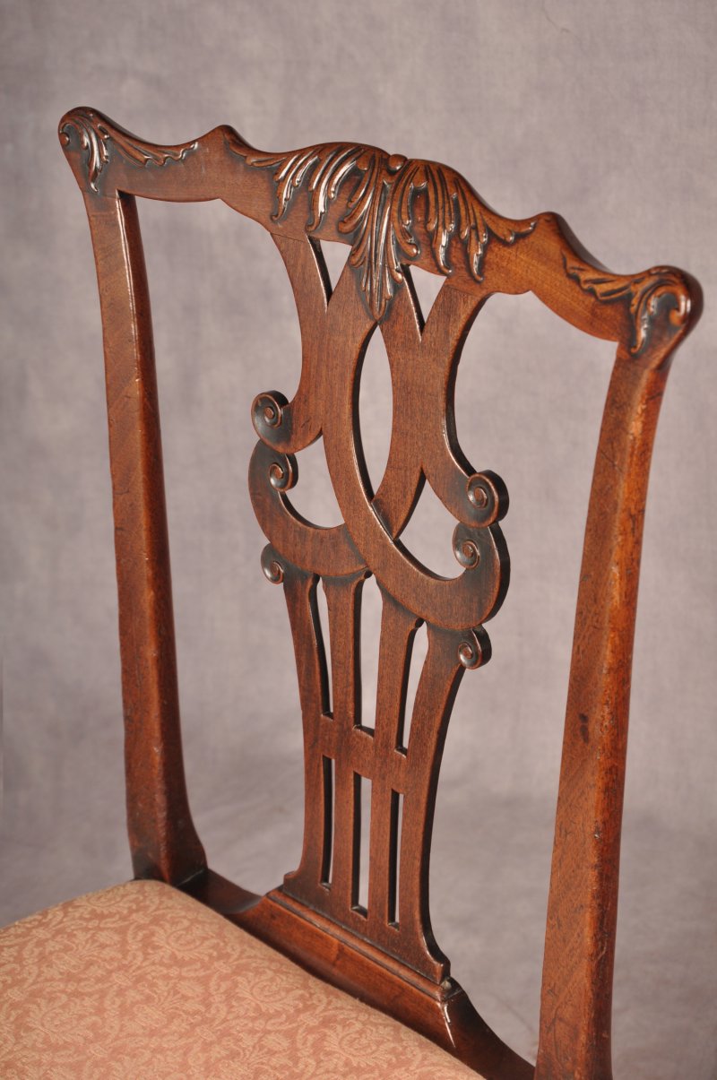 Fine Pair Of 18th Century Mahogany Chippendale Chairs