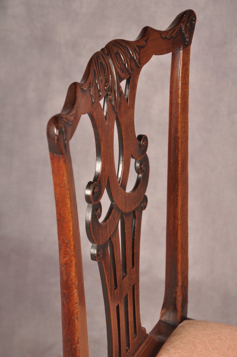 Fine Pair Of 18th Century Mahogany Chippendale Chairs