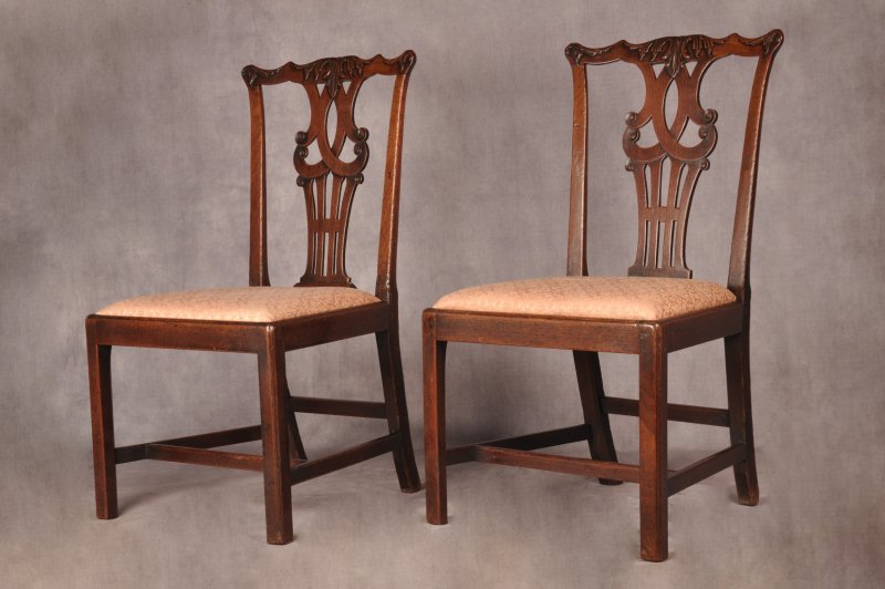 Fine Pair Of 18th Century Mahogany Chippendale Chairs