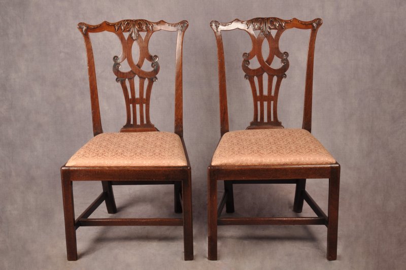 Fine Pair Of 18th Century Mahogany Chippendale Chairs