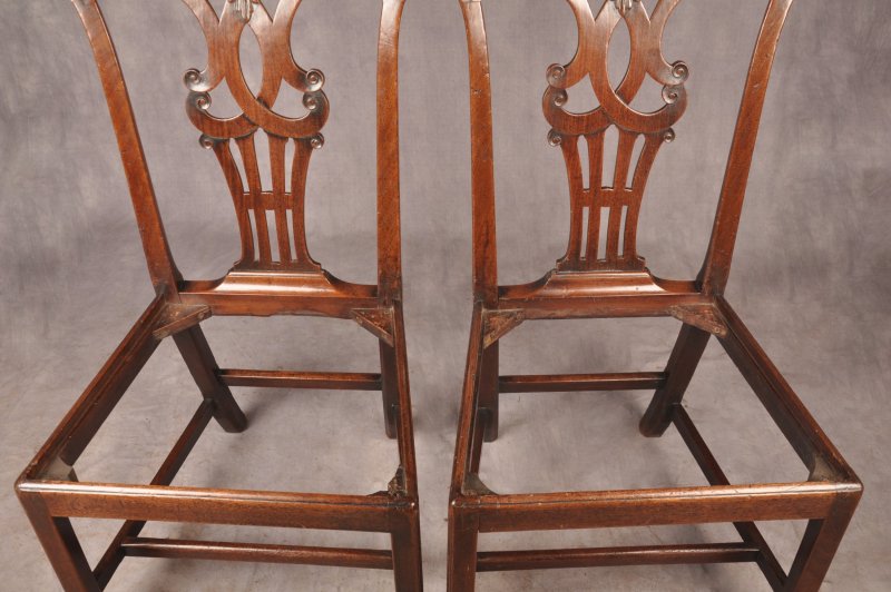 Fine Pair Of 18th Century Mahogany Chippendale Chairs