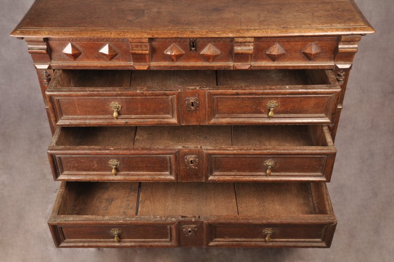 Rare 17th Century Oak Chest Of Drawers