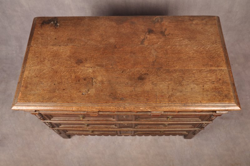 Rare 17th Century Oak Chest Of Drawers