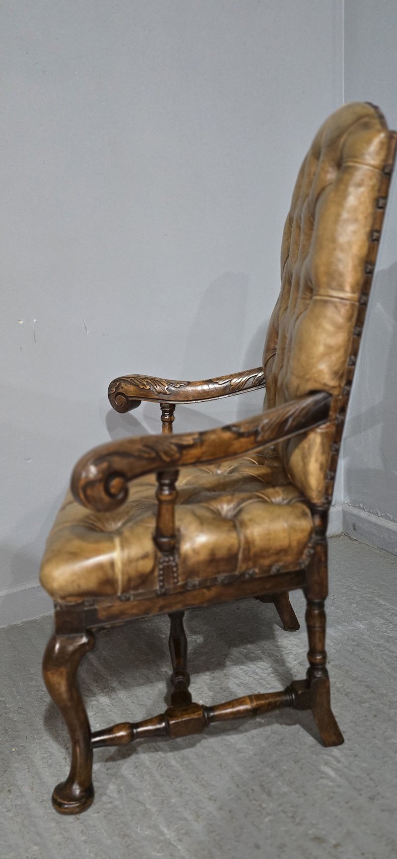 William and Mary Walnut Library Chair