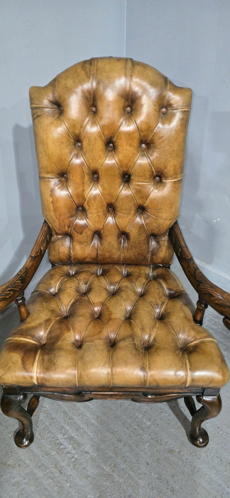 William and Mary Walnut Library Chair