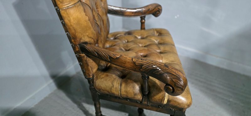 William and Mary Walnut Library Chair