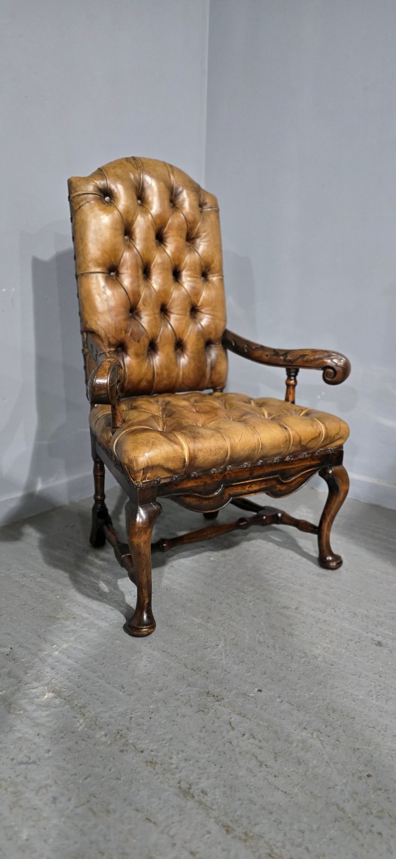 William and Mary Walnut Library Chair