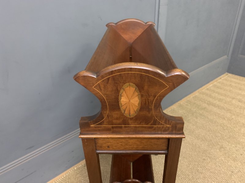 Edwardian Inlaid Mahogany Book Trough - Image 2