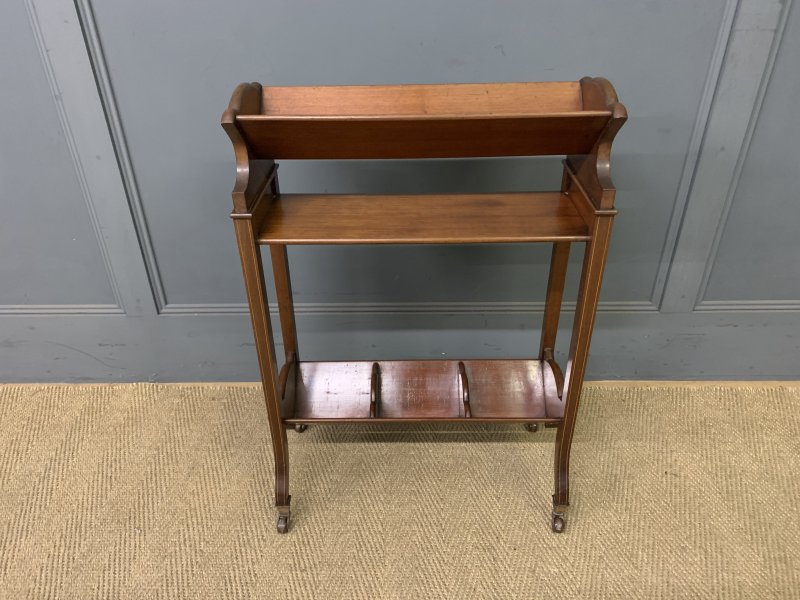 Edwardian Inlaid Mahogany Book Trough - Image 4