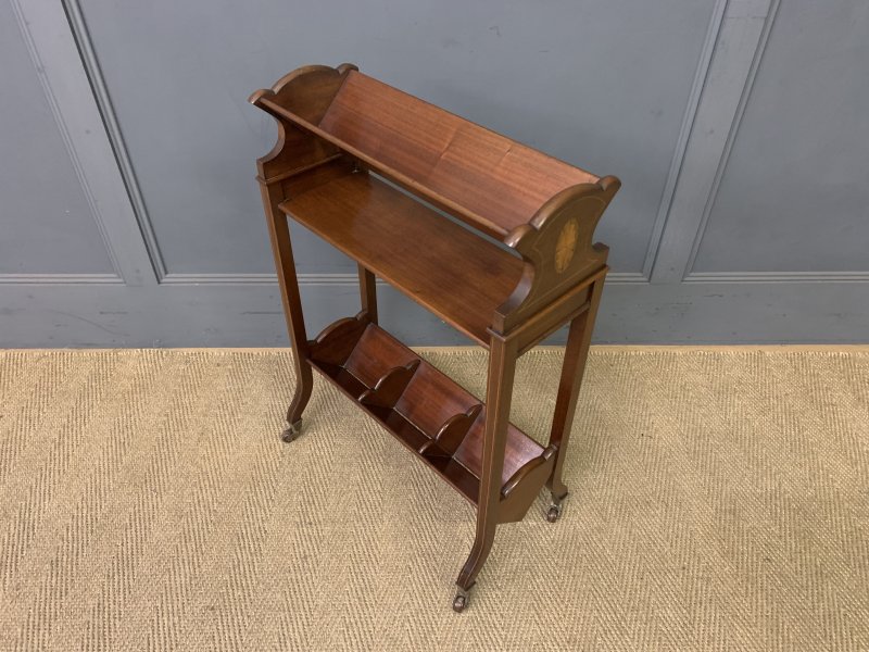 Edwardian Inlaid Mahogany Book Trough - Image 9