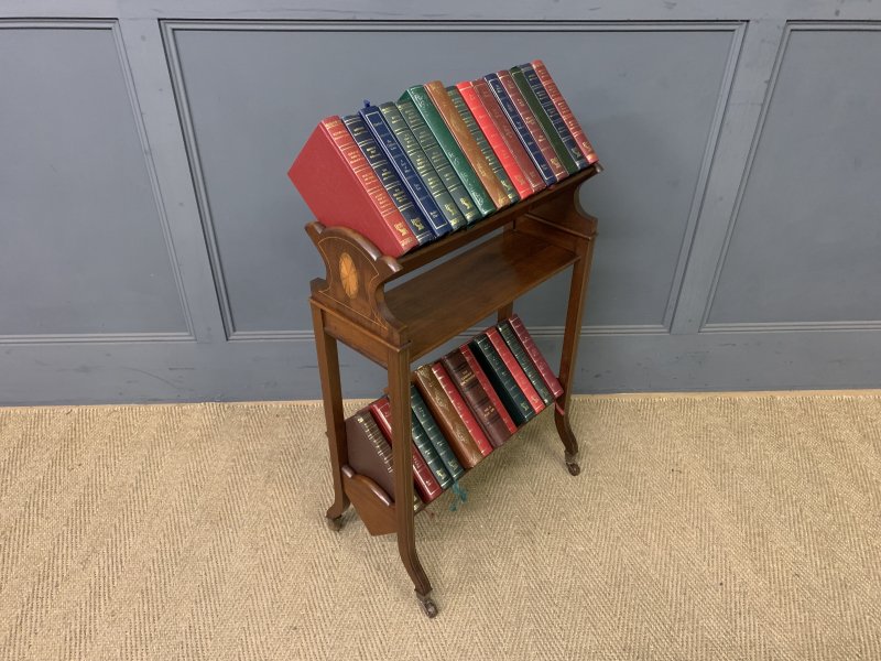 Edwardian Inlaid Mahogany Book Trough - Image 8