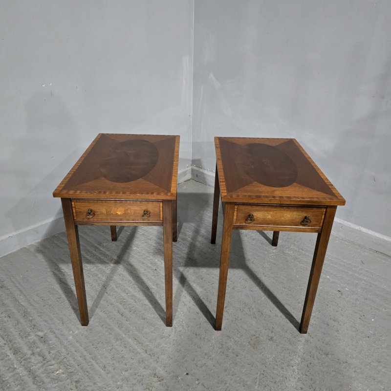 Fine Pair Mahogany Lamp Tables