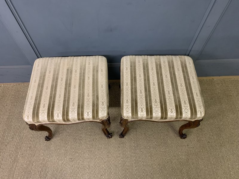 Pair of Victorian Cabriole Leg Stools - Image 5