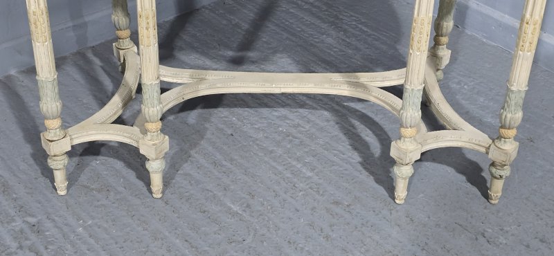 Super French Painted Bergere Dressing Table - Image 8