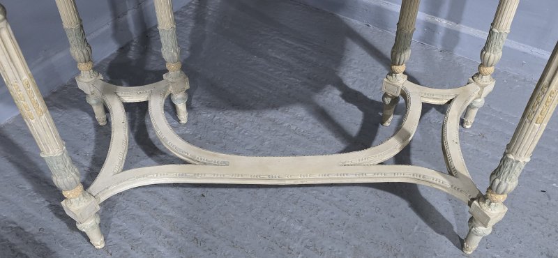 Super French Painted Bergere Dressing Table - Image 15