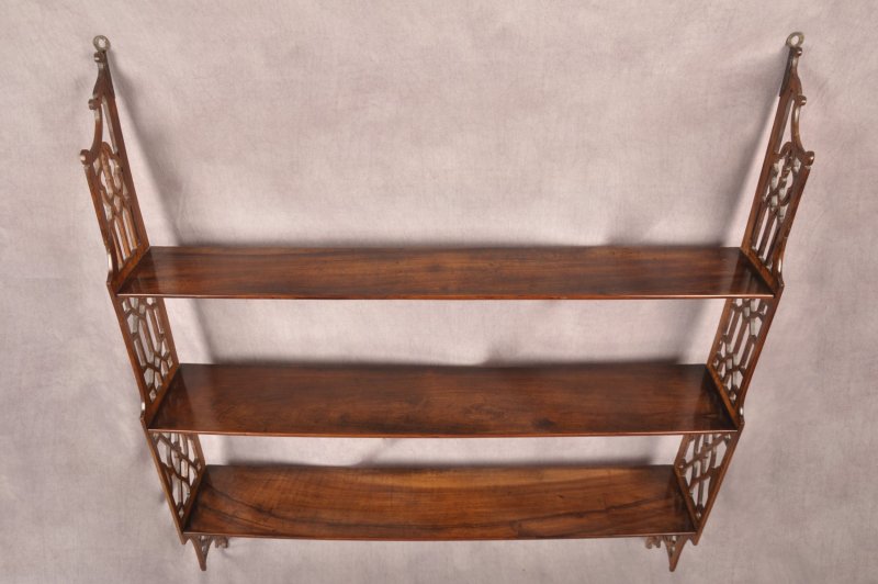 18th Century Padouk Wood Chippendale Hanging Shelves - Image 3