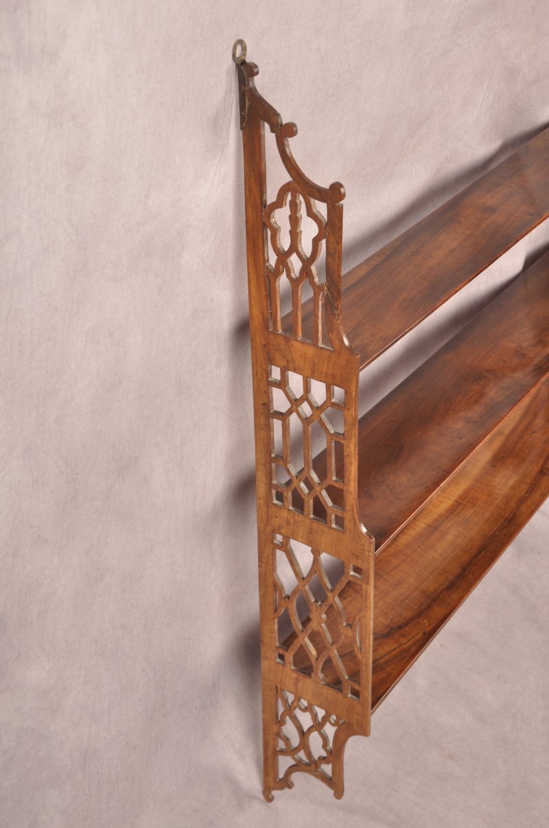 18th Century Padouk Wood Chippendale Hanging Shelves - Image 2
