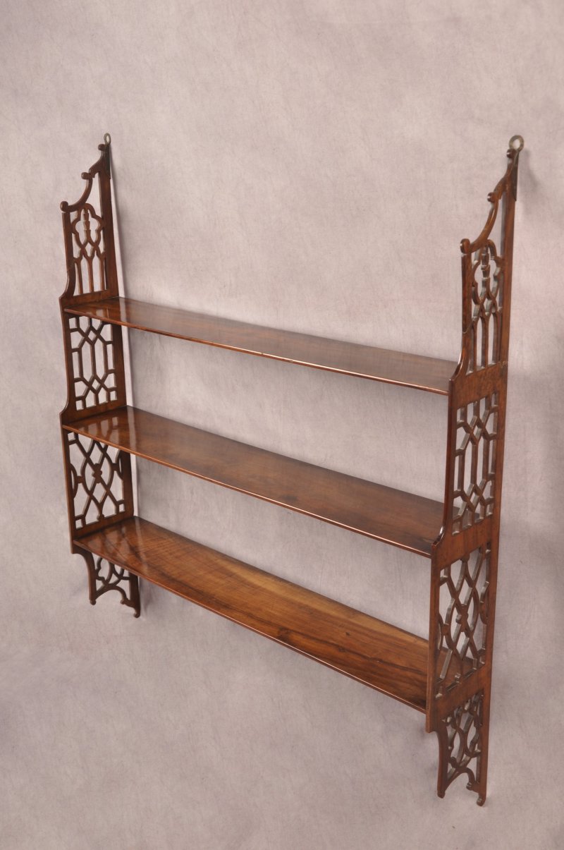18th Century Padouk Wood Chippendale Hanging Shelves - Image 4