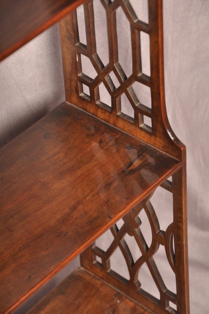 18th Century Padouk Wood Chippendale Hanging Shelves - Image 5
