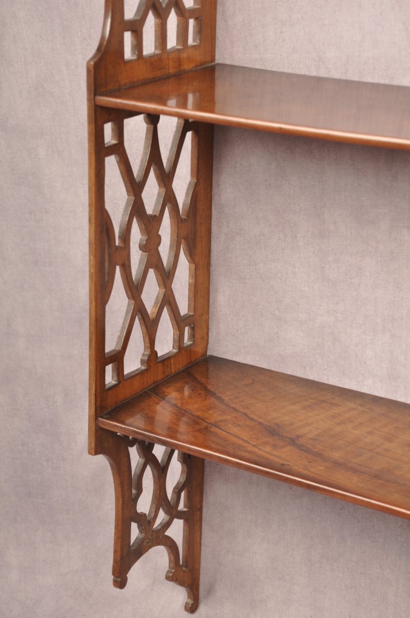 18th Century Padouk Wood Chippendale Hanging Shelves - Image 6