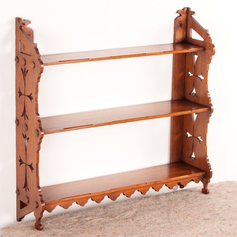 Walnut Hanging Wall Shelves