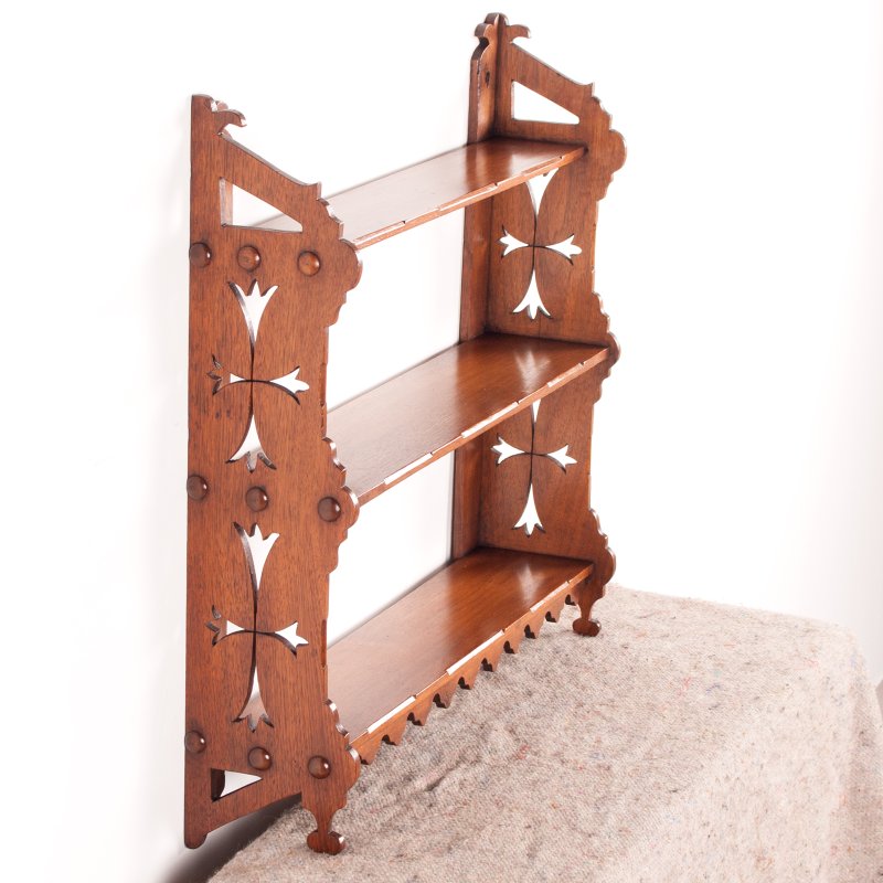 Walnut Hanging Wall Shelves - Image 3